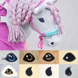 Hobby horse embroidery patterns: eyes & nostrils for sewing pattern HOLLY (digital)