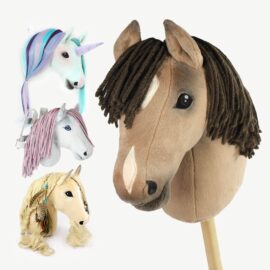 Hobby horse pattern "HOLLY": stick horse, wall decoration, hairdressing head & buckle-on horse (PDF)