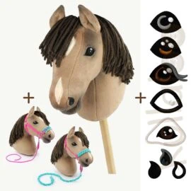 Bundle discount ♥ Stick horse sewing pattern “HOLLY” ✚ lead rope & halter tutorial  ✚  eyes and nostrils embroidery patterns