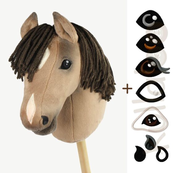 Horse on a stick sewing pattern “HOLLY” + eyes and nostrils embroidery patterns