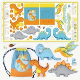 Cut and sew dinosaur fabric "DINO FRIENDS"