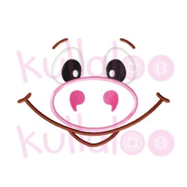 Pig embroidery pattern: face for sewing pattern LANDOLIN (digital)