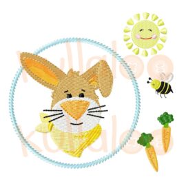 Embroidery design bunny KULIO as patch (digital) - 4x4 hoop