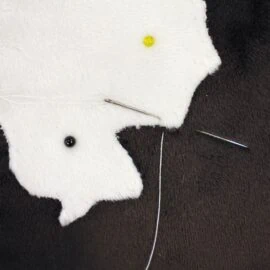 Hand applique fur patches on a Hobby Horse