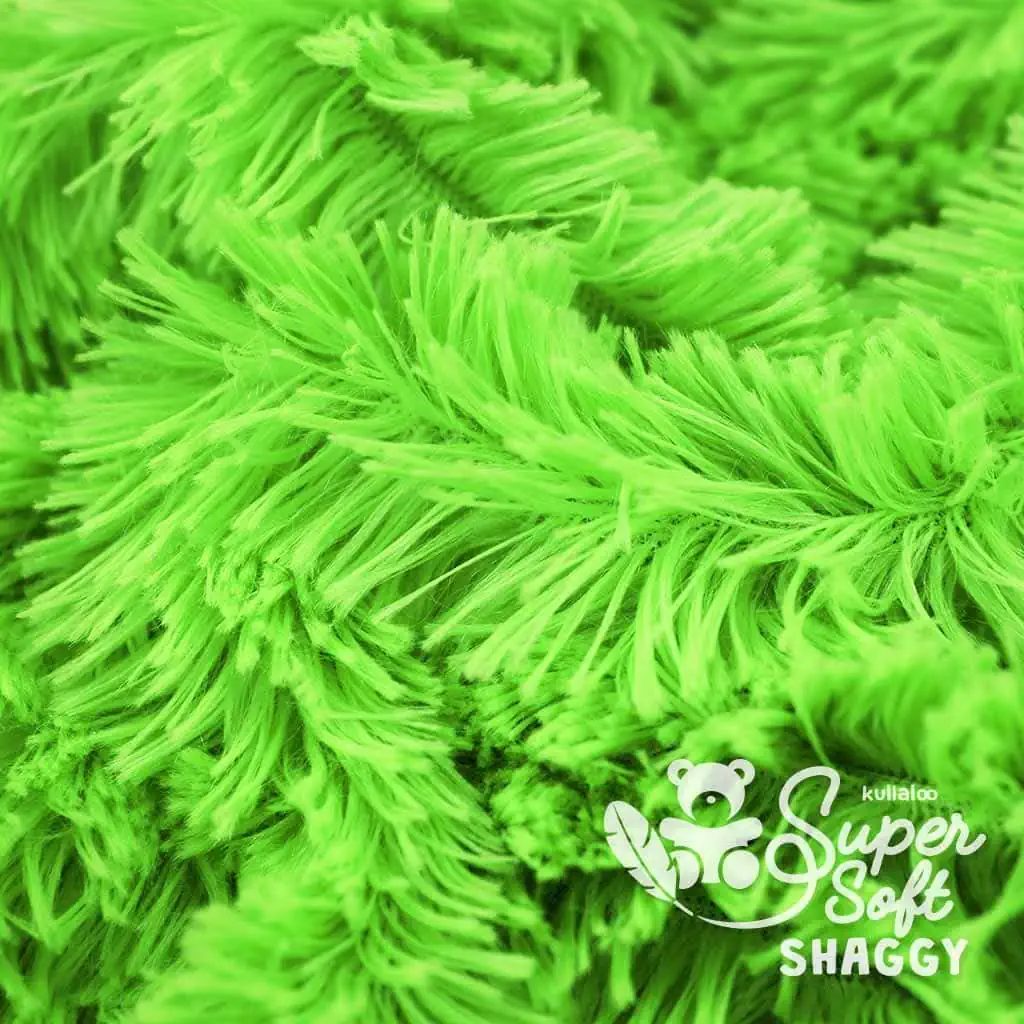 Green faux fur fabric (dark lime) – SuperSoft SHAGGY