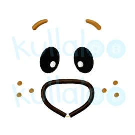 Teddy bear face embroidery design matching sewing pattern JOSHI
