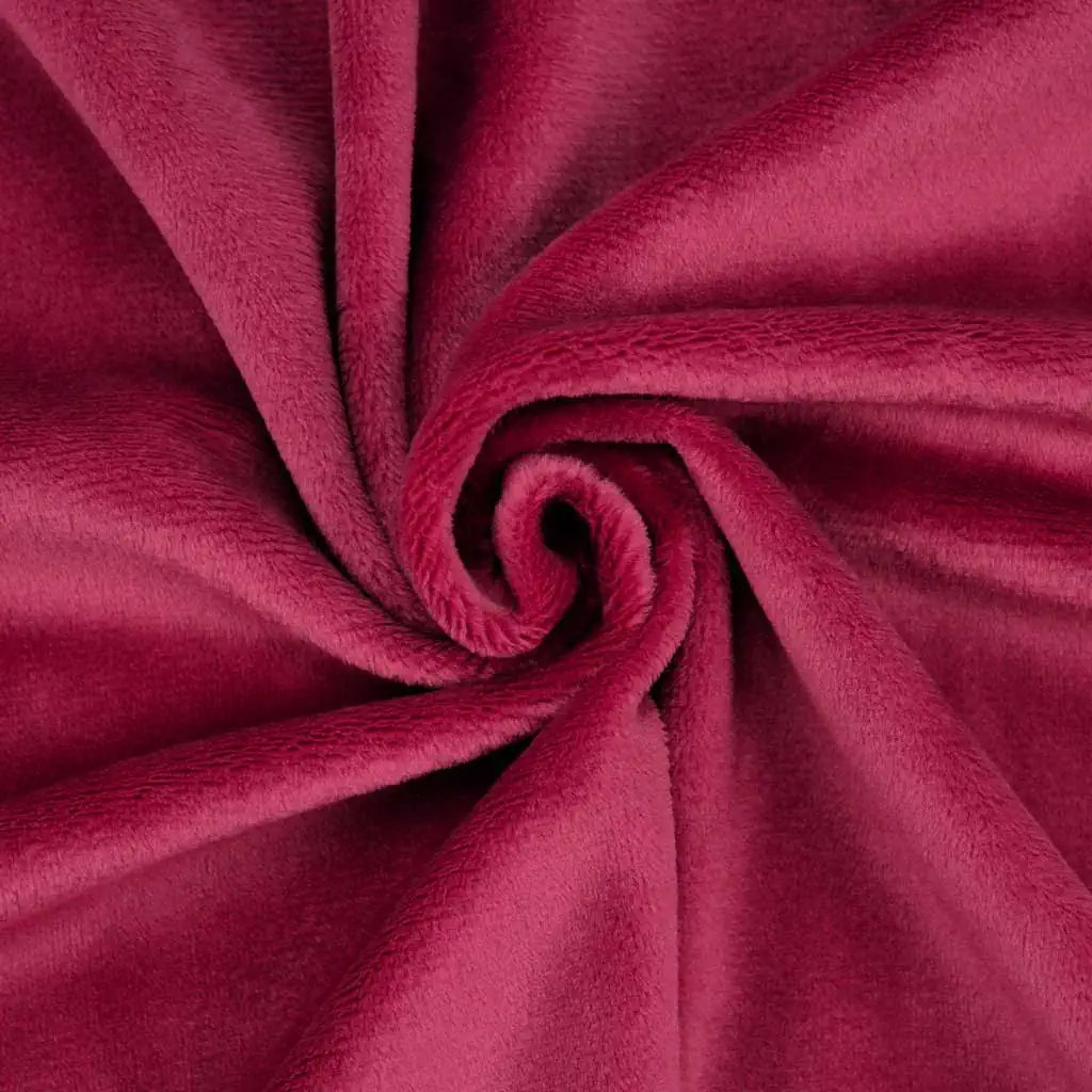 Burgundy minky fabric / velboa dark res plush – SuperSoft SHORTY