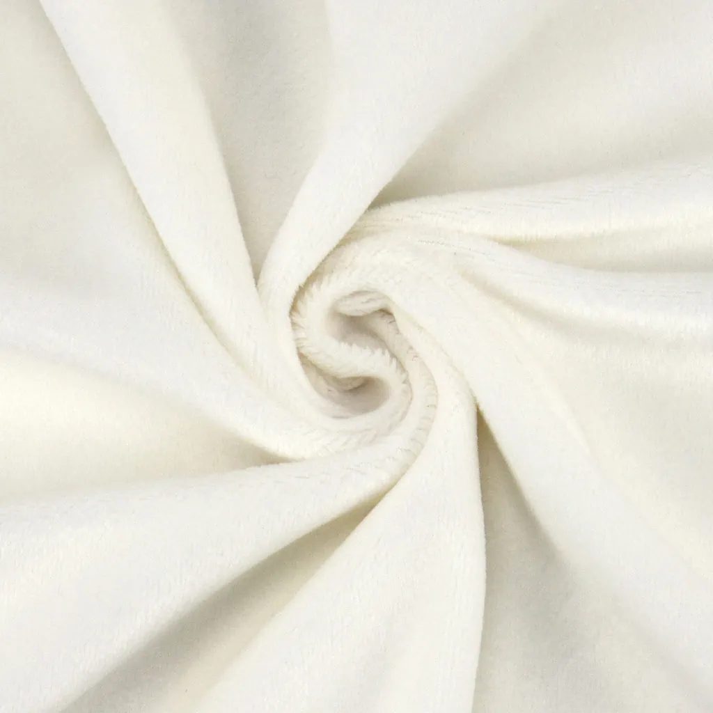 Ivory minky fabric / velboa creme white off white – SuperSoft SHORTY