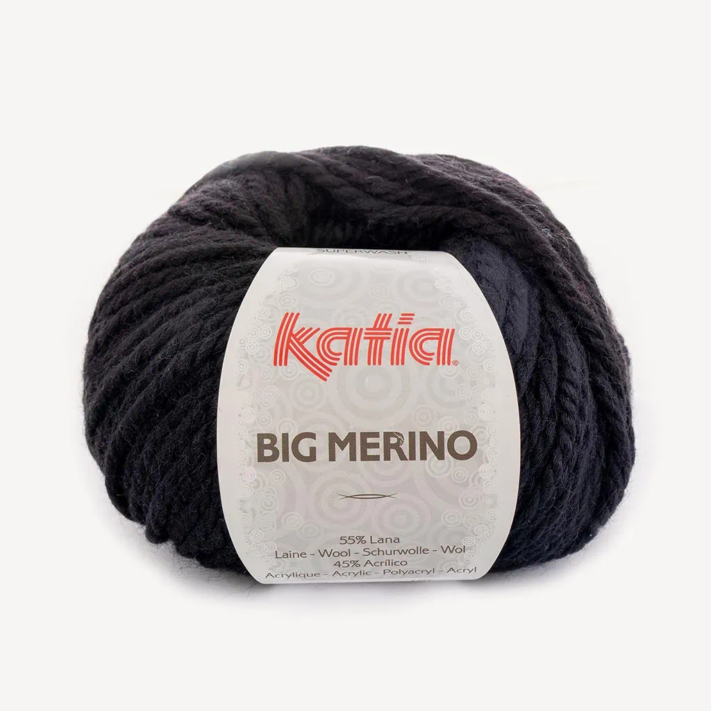 Black merino wool yarn "BIG MERINO" – by katia
