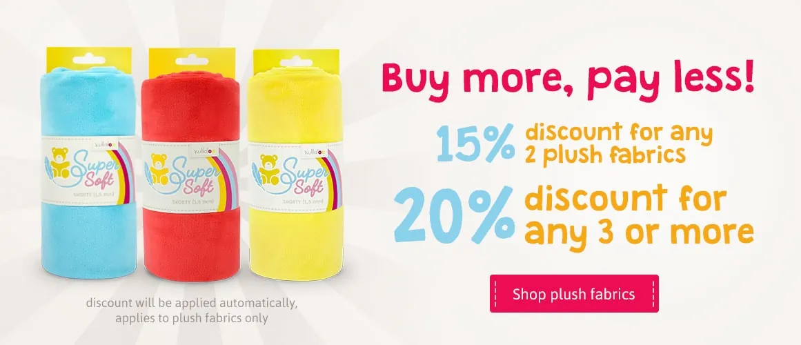 Buy more, pay less! Get big discounts on plush fabrics Buy more, pay less! Get big discounts on plush fabrics
