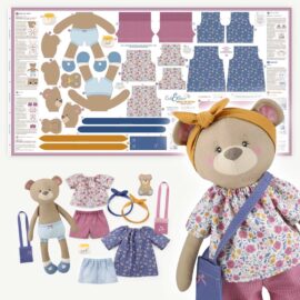 Teddy bear cut and sew doll fabric panels: "Dress Me Bestie" ♥ BETSY BEAR ♥