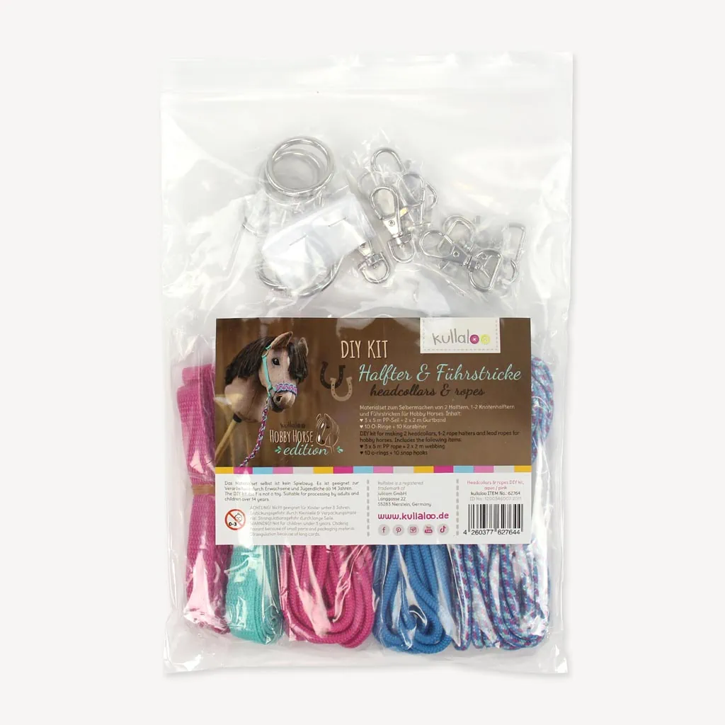 Hobby Horse halter DIY kit aqua/pink: packaging