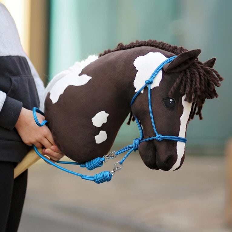 Hobby Horse halter DIY kit: sample rope halter with reins made from rope