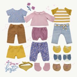 Doll clothes patterns with shirt, pants, bandana, socks and shoes ♥ "Dress Me Bestie" series