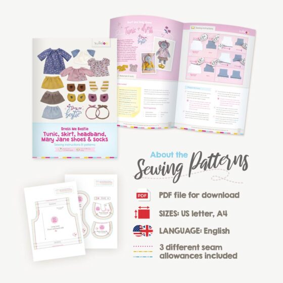 Doll clothes sewing pattern pdf file