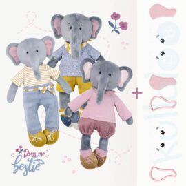 Elephant plush pattern ✚ clothes ✚ face embroidery designs – "Dress Me Bestie ♥ EDDY ELEPHANT"