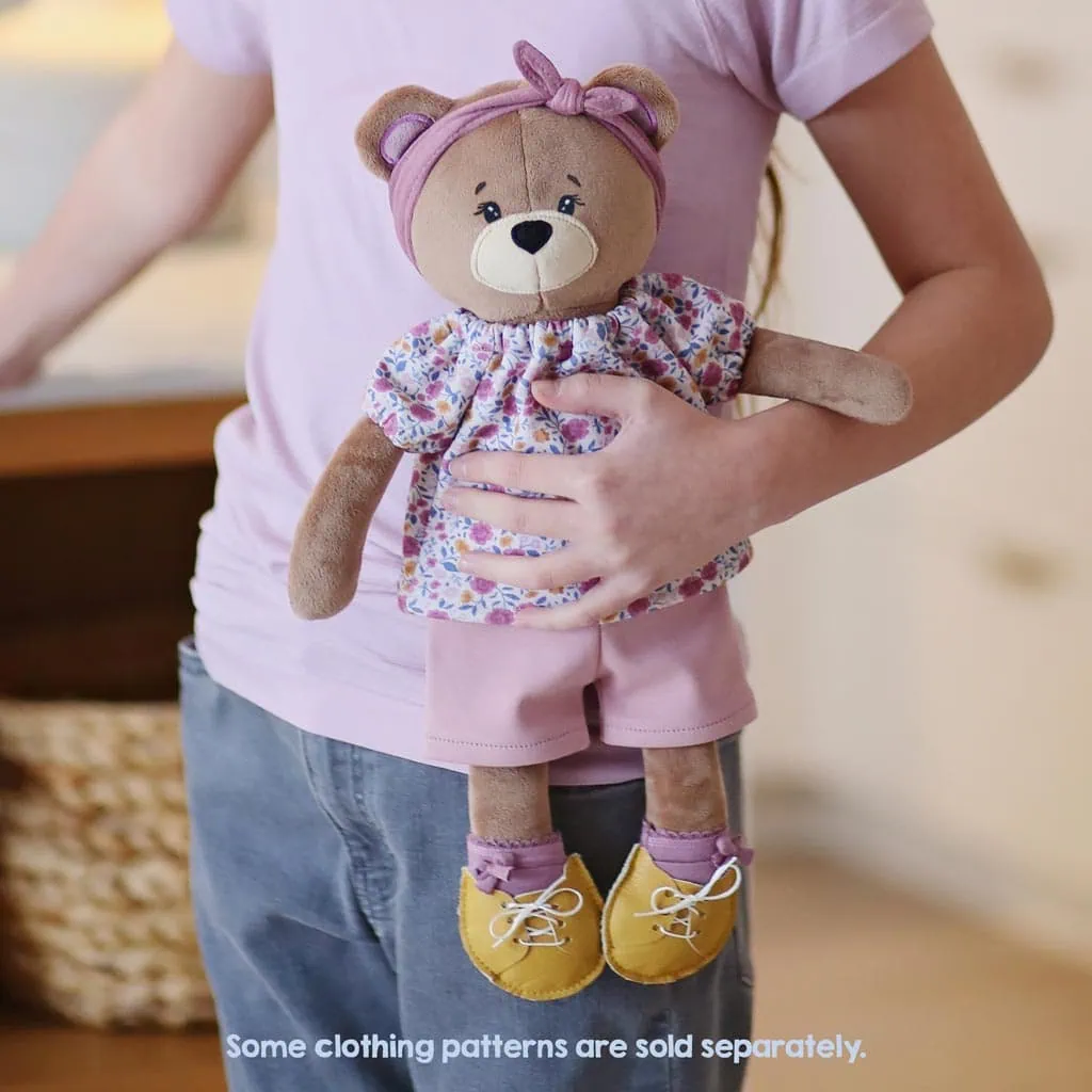 "Dress Me Bestie ♥ BETSY BEAR": simple beginner sewing pattern for making a teddy bear