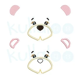 Teddy bear face embroidery design for stuffed bear pattern Dress Me Bestie BETSY BEAR (digital)