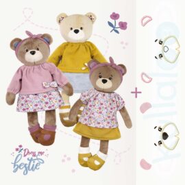 Stuffed bear sewing pattern ✚ clothes ✚ face embroidery patterns – "Dress Me Bestie ♥ BETSY BEAR"