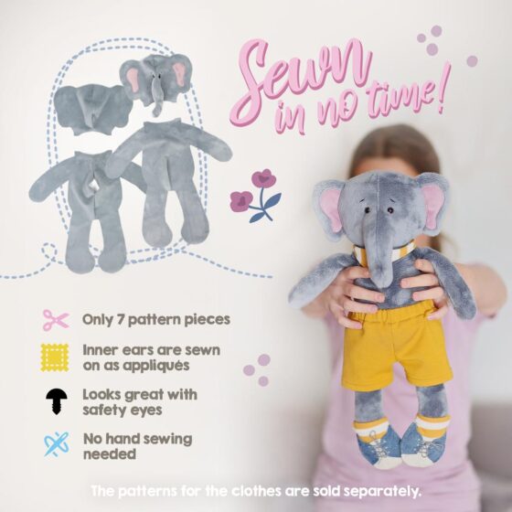 Quick and easy elephant pattern pdf "Dress Me Bestie ♥ EDDY ELEPHANT"