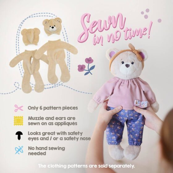 Teddy sewing pattern "Dress Me Bestie ♥ BETSY BEAR" (PDF)