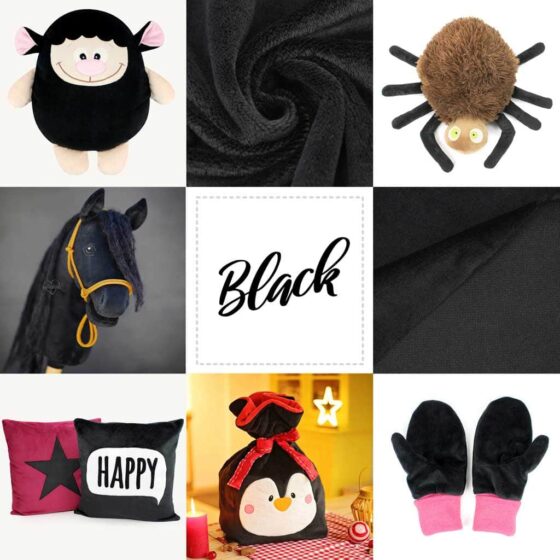 Examples for using our black minky fabric "SuperSoft SHORTY"