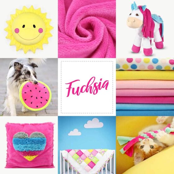 Examples for using our fuchsia minky fabric "SuperSoft SHORTY"