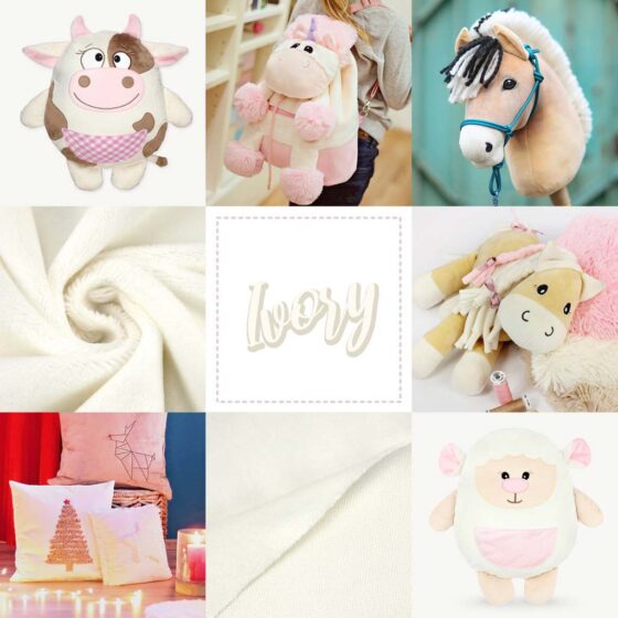 Examples for using our ivory minky fabric "SuperSoft SHORTY"