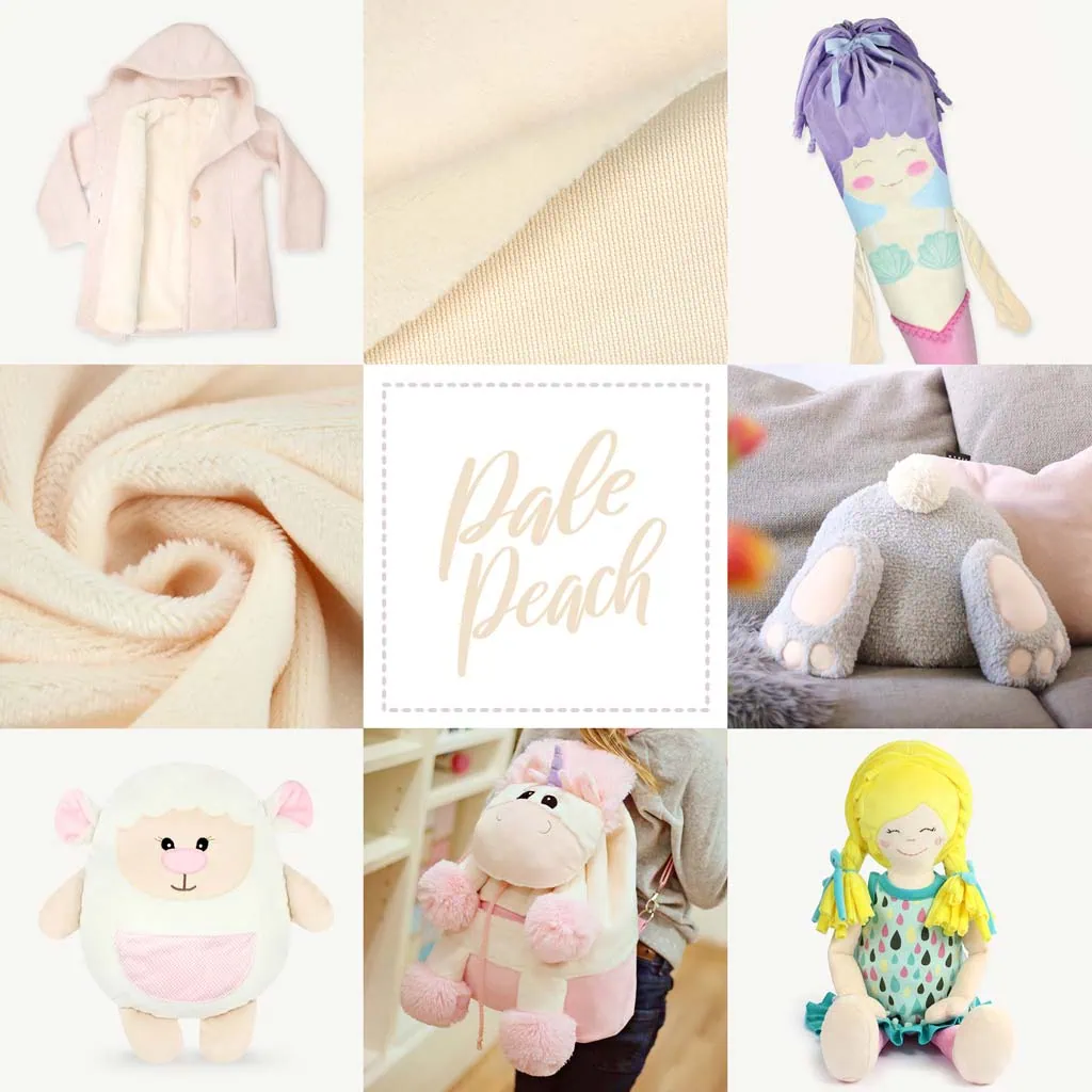 Examples for using our pale peach minky fabric "SuperSoft SHORTY"