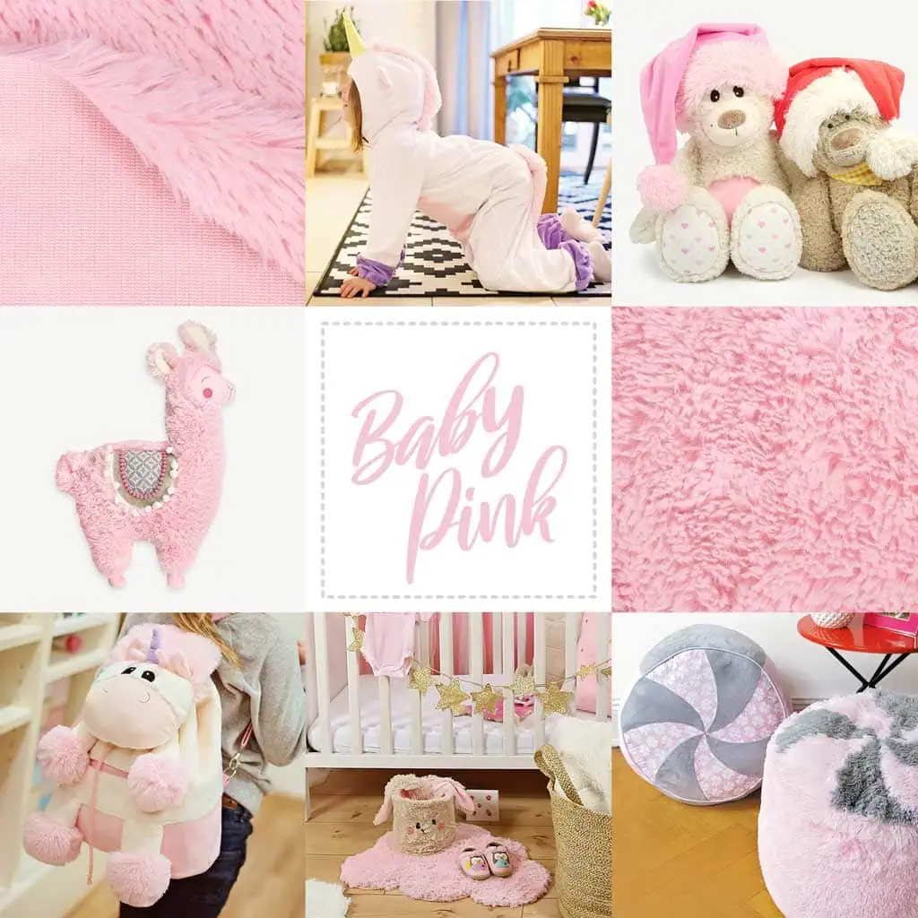 Examples for using our baby pink shaggy minky fabric "SuperSoft SHAGGY"