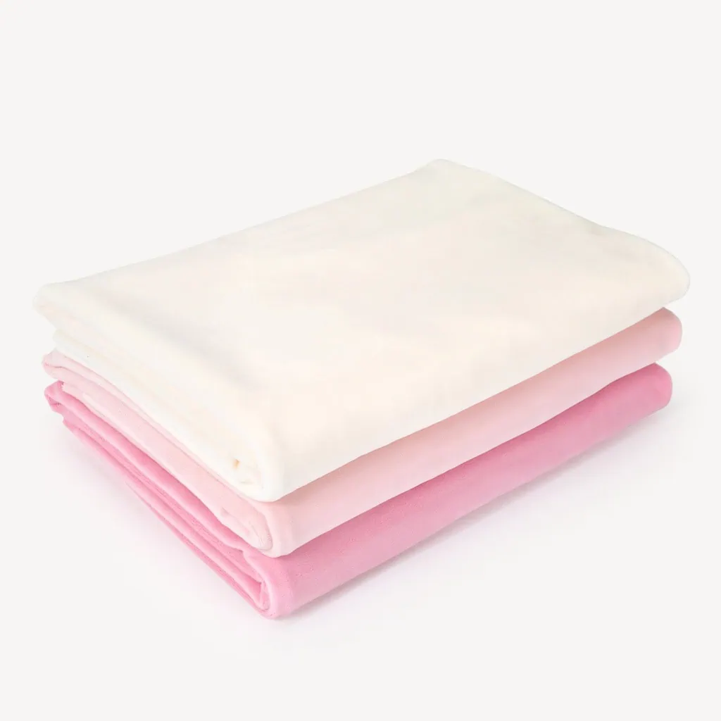 Mochi stretch minky fabric ROSE bundle: ivory, rose water, almond blossom – SuperSoft SQUISHY