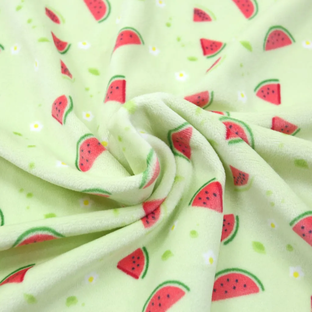 Printed mochi minky fabric WATERMELON - kullaloo SuperSoft SQUISHY