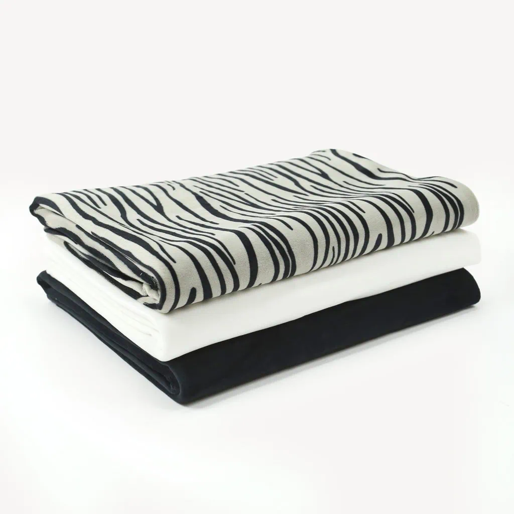 GREY TIGER animal print mochi minky fabric bundle with white & black – SuperSoft SQUISHY