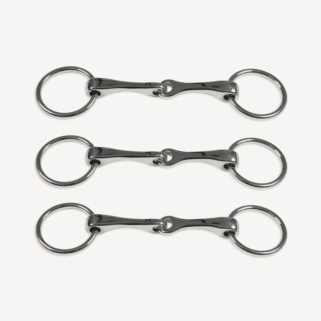 Hobby Horse bit set: 3 broken ring snaffle bits for making bridles for stick horses