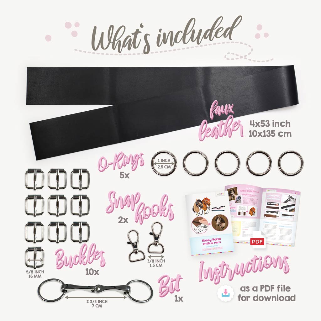 What's included in the DIY Hobby Horse bridle kit