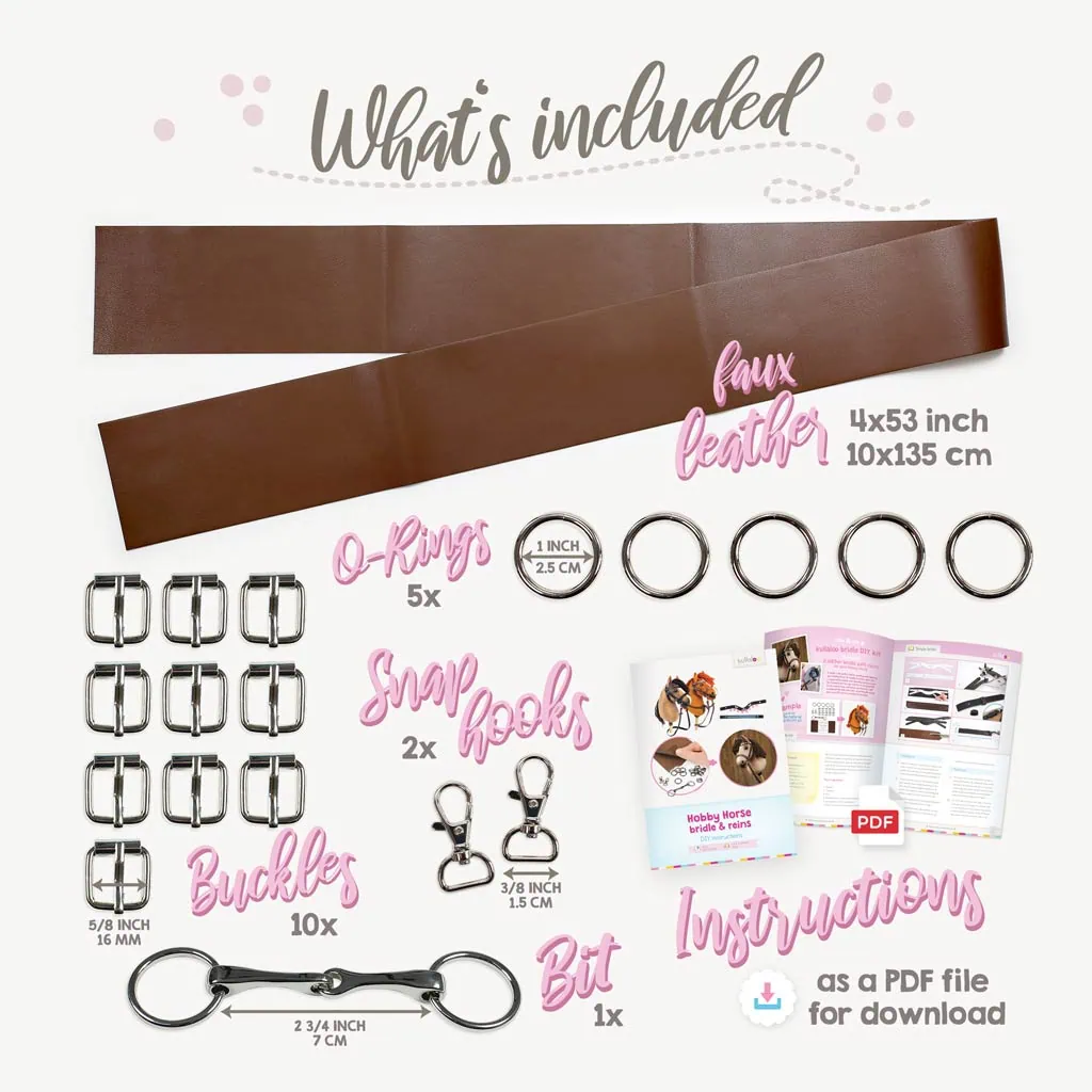 What's included in the Hobby Horse bridle DIY kit