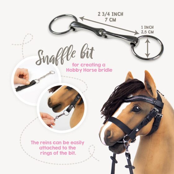 Hobby Horse bit set: 3 broken ring snaffle bits for making bridles for stick horses