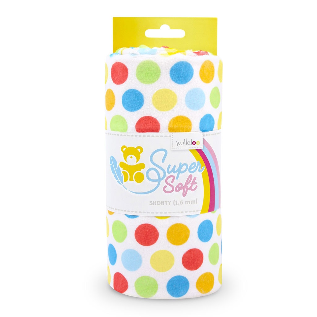 Printed minky fabric "HULA DOTS" multi - SuperSoft SHORTY