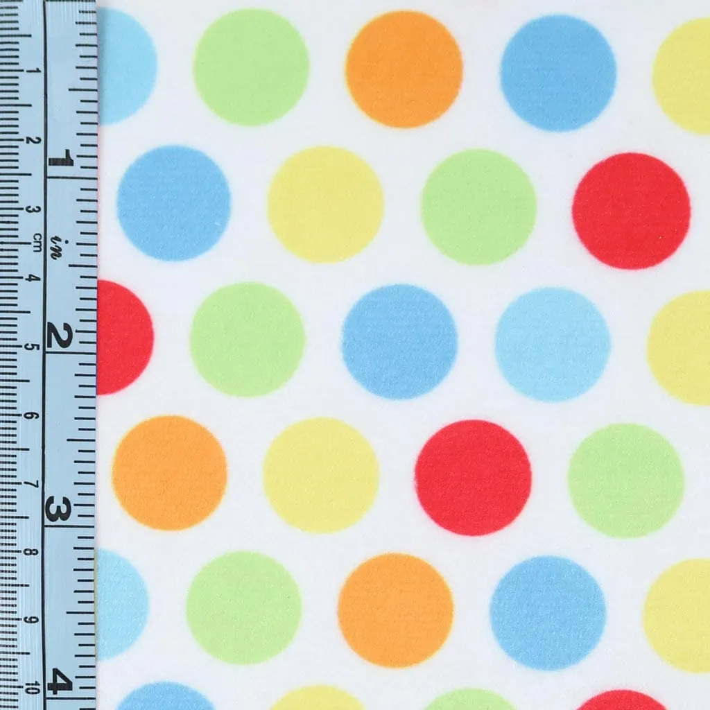 Polka dot printed minky fabric "HULA DOTS" multi - SuperSoft SHORTY