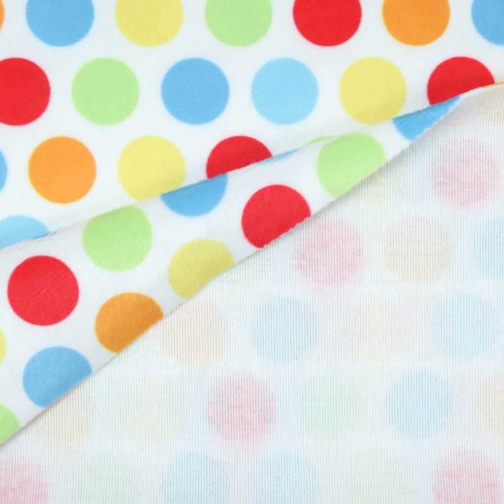 Minky polka dot print "HULA DOTS" multi - SuperSoft SHORTY