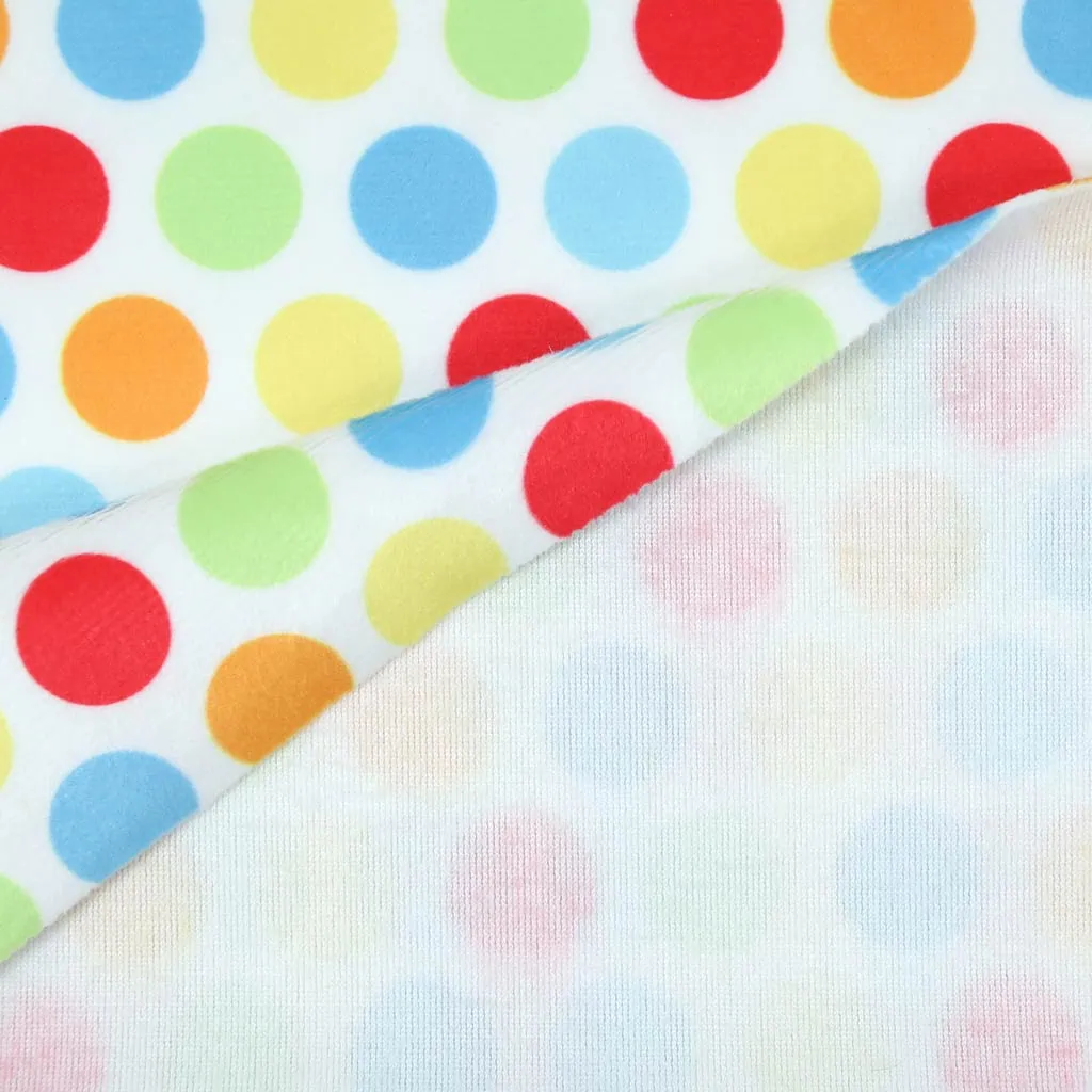 Minky polka dot print "HULA DOTS" multi - SuperSoft SHORTY