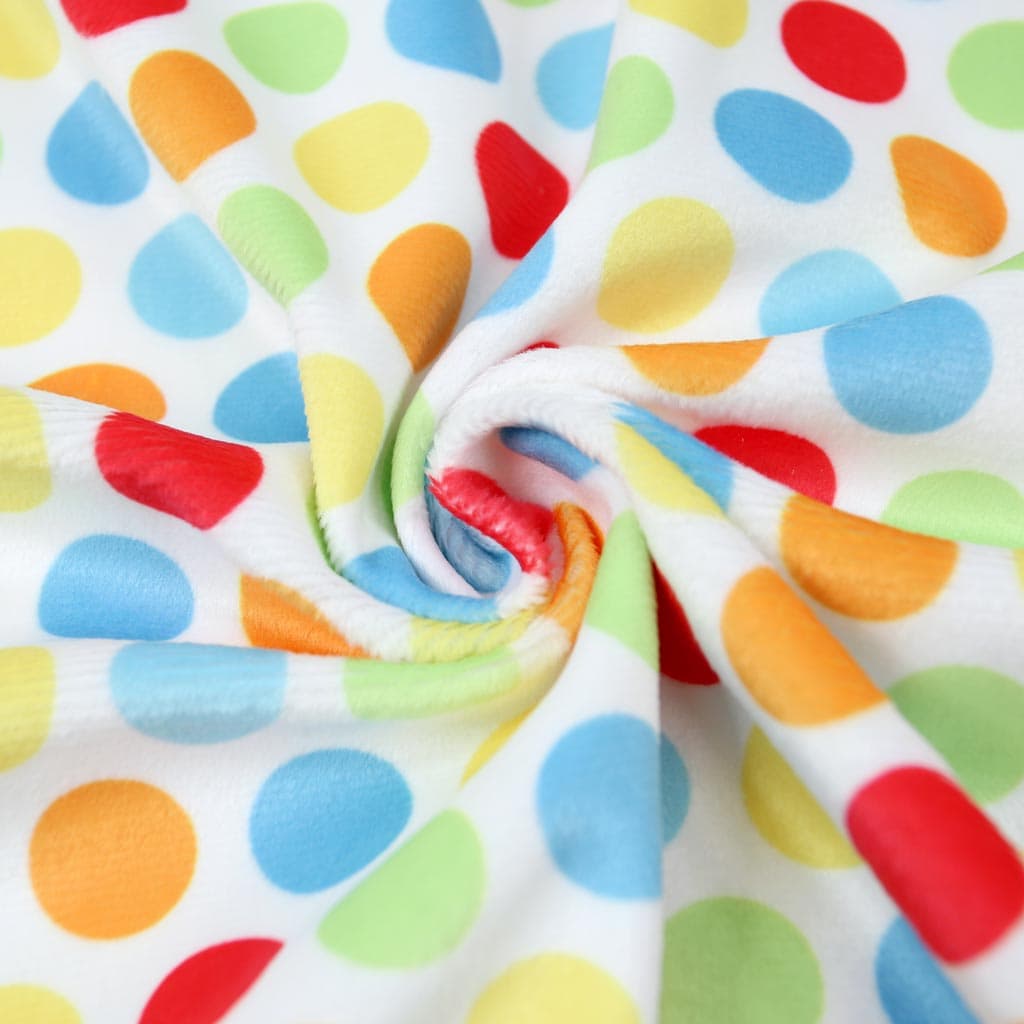 Polka dot printed Minky fabric "HULA DOTS" multi - SuperSoft SHORTY