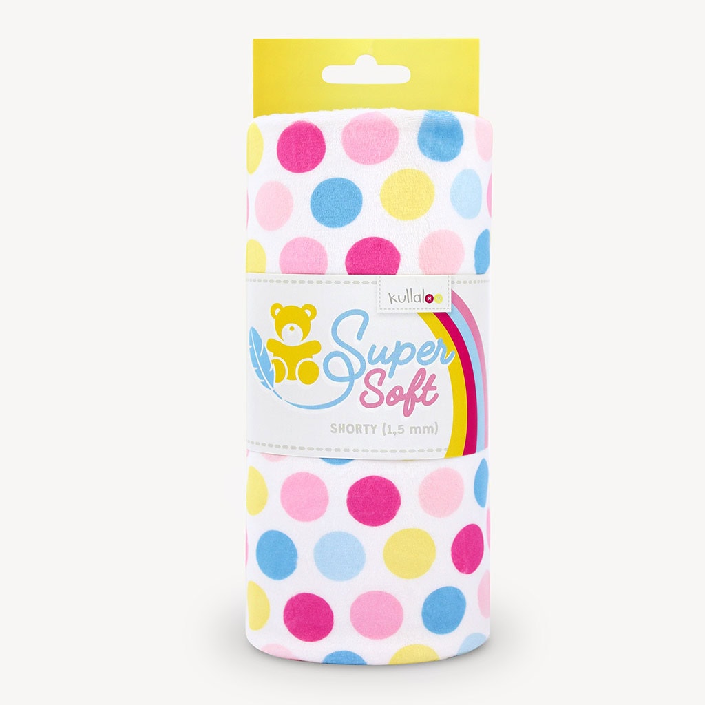 Patterned minky fabric "HULA DOTS" pink/blue – SuperSoft SHORTY - Image 6