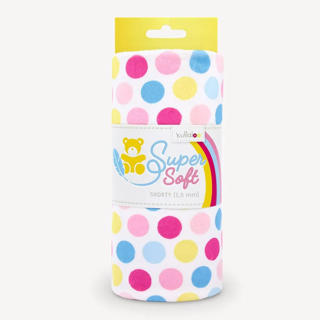 Patterned minky fabric "HULA DOTS" pink/blue – SuperSoft SHORTY - Image 6