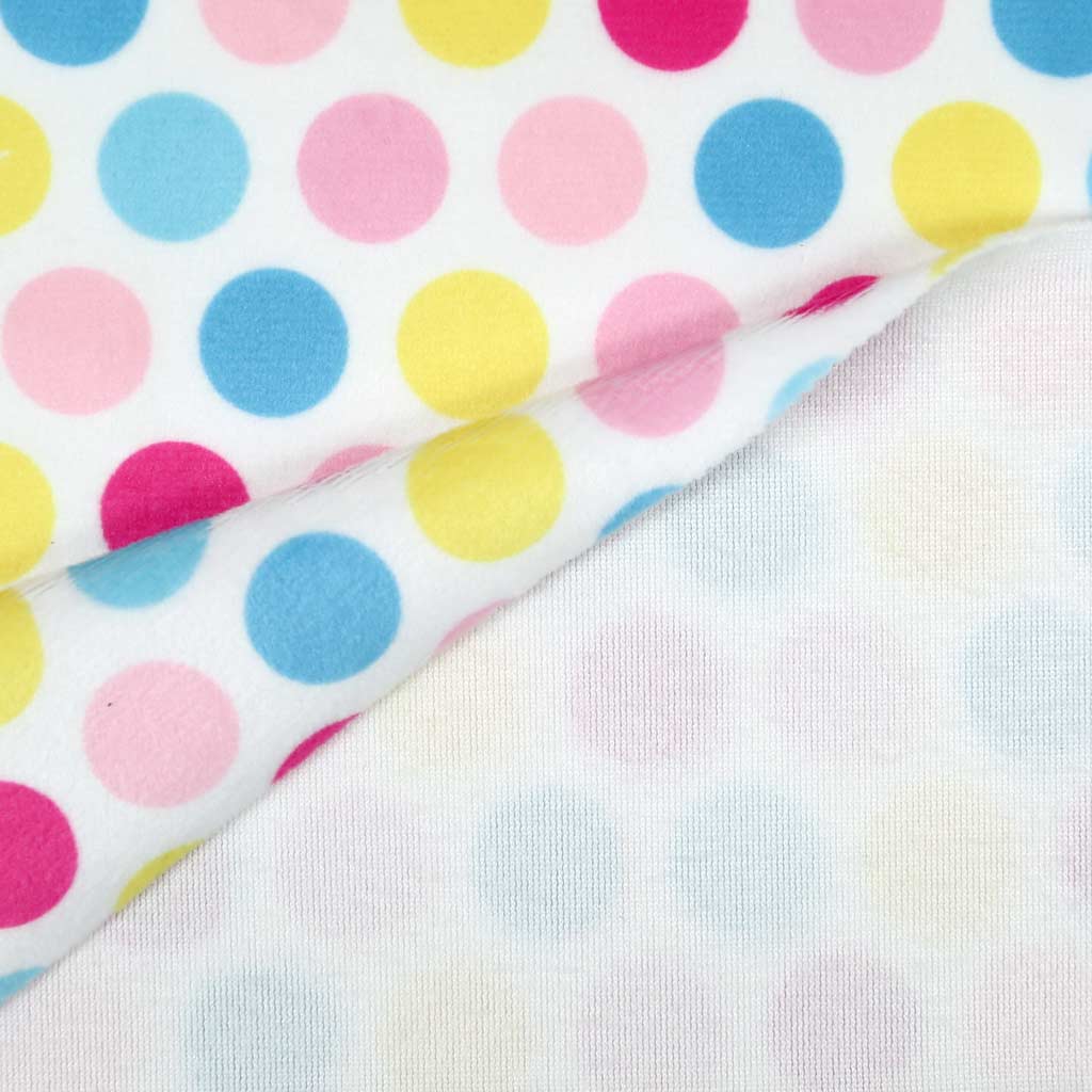 Patterned minky fabric "HULA DOTS" pink/blue – SuperSoft SHORTY - Image 3