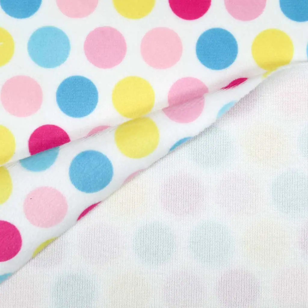 Patterned minky fabric "HULA DOTS" pink/blue – SuperSoft SHORTY - Image 3