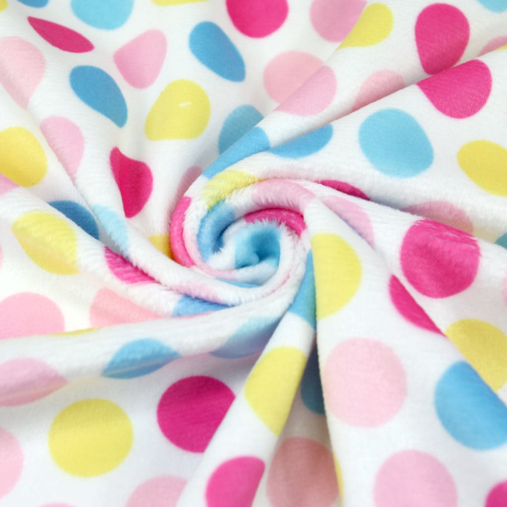 Bundle of 4 ♥ HULA DOTS pink/blue minky bundle – SuperSoft SHORTY - Image 10