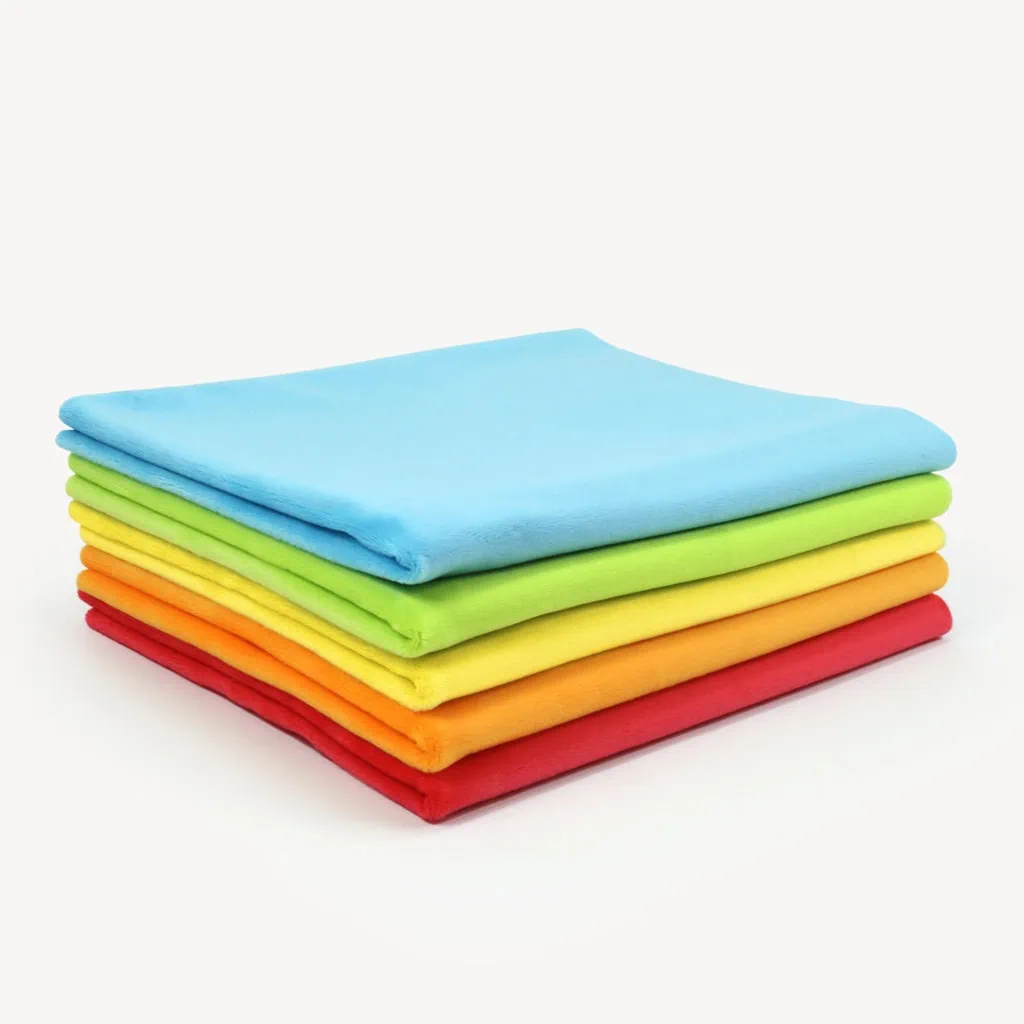 Bundle of 5: RAINBOW minky fabric pack (half size pieces) - SuperSoft SHORTY