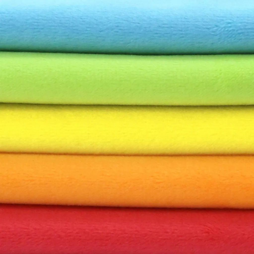 Bundle of 5: RAINBOW minky fabric pack (half size pieces) - SuperSoft SHORTY