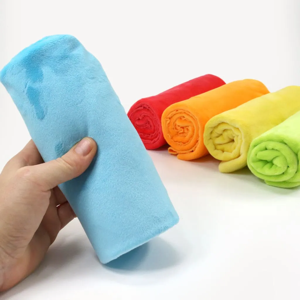 Bundle of 5: RAINBOW minky fabric pack (half size pieces) - SuperSoft SHORTY